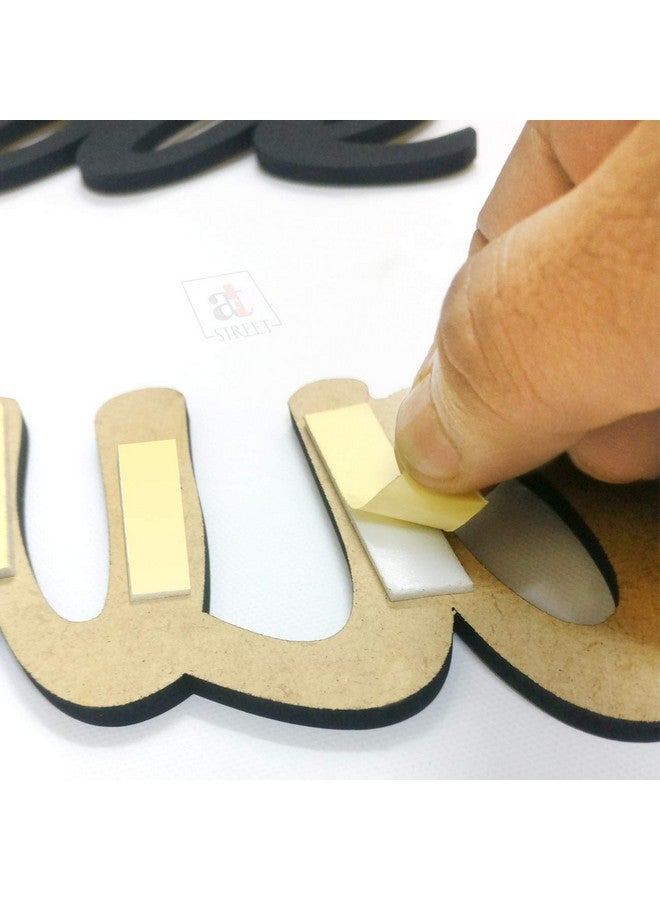 Art Street Live Love Laugh MDF Plaque Painted Cutout Ready To Hang Home Decor Wall Art, Valentine Day Gift -Black - Image 4