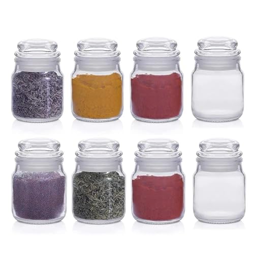 CROCO JAR 145ml Spice Storage Glass Jar, Kitchen Storage Jars, Honey Jar and Container, Spice Masala Jar - Airtight Lid with Rubberised Silicone Stopper (Pop Jar, 145ml, Set Of 4) - Image 2