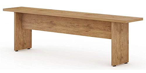 Manhattan Comfort Manhattan Comfort Nomad 67 Dining Bench Seat for Indoor and Outdoor Use Kitchen Breakfast Nook 2 Person Seating Modern Rustic and Farmhouse Chic Design with Wood Grain Finish Nature 
