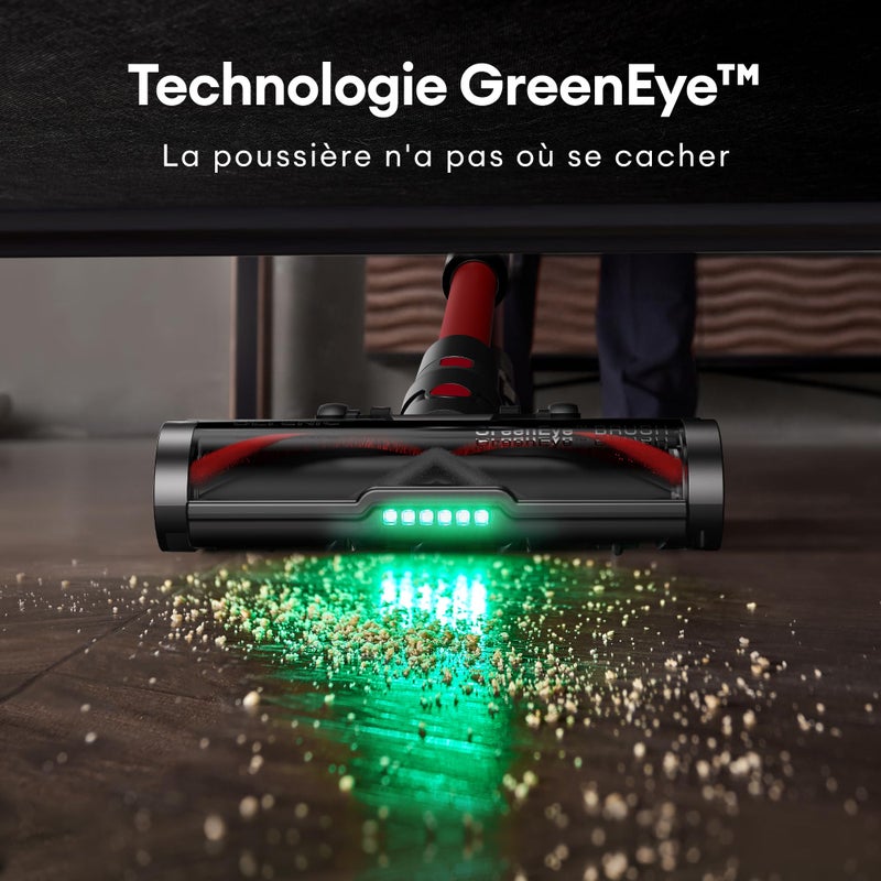 Ultenic Cordless Vacuum Cleaner, 550W/50Kpa, 60Mins Runtime, Stick Vacuum Cordless with 180Â°Bendable Wand, Anti-Tangle Brush, Vacuum Cleaners for Home/Pet Hair/Carpet/Floor (Red) - Image 4