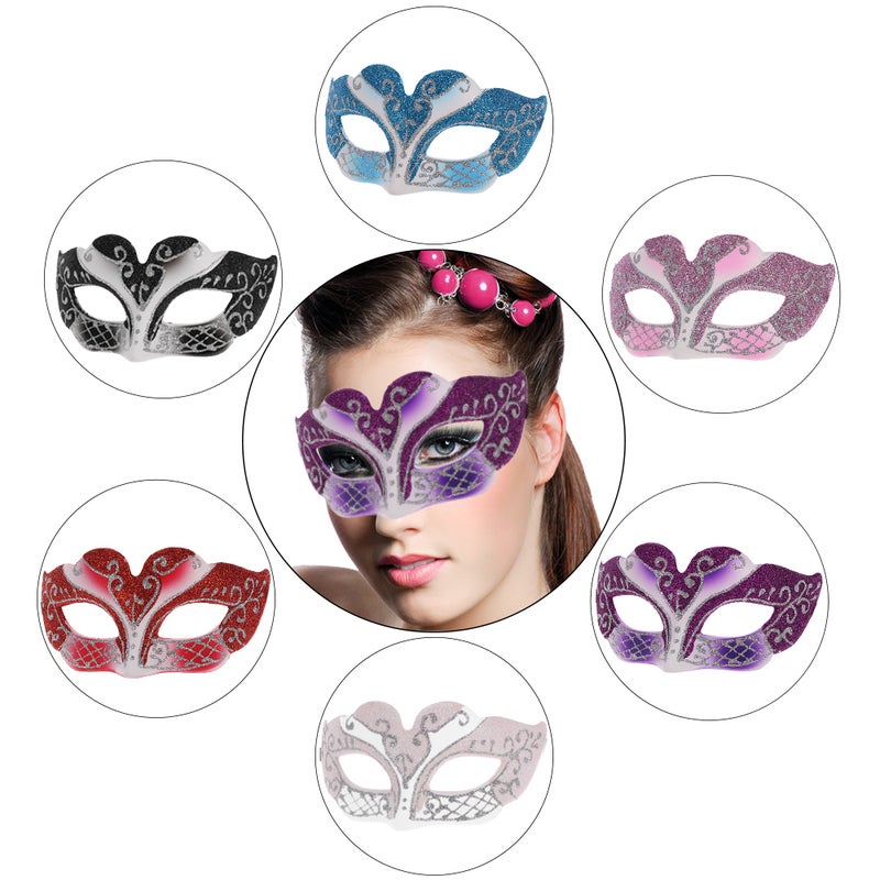 Sexy Plastic Phantom Half Mask Halloween Masquerade Ball Mask with Glitter Decoration - Image 2
