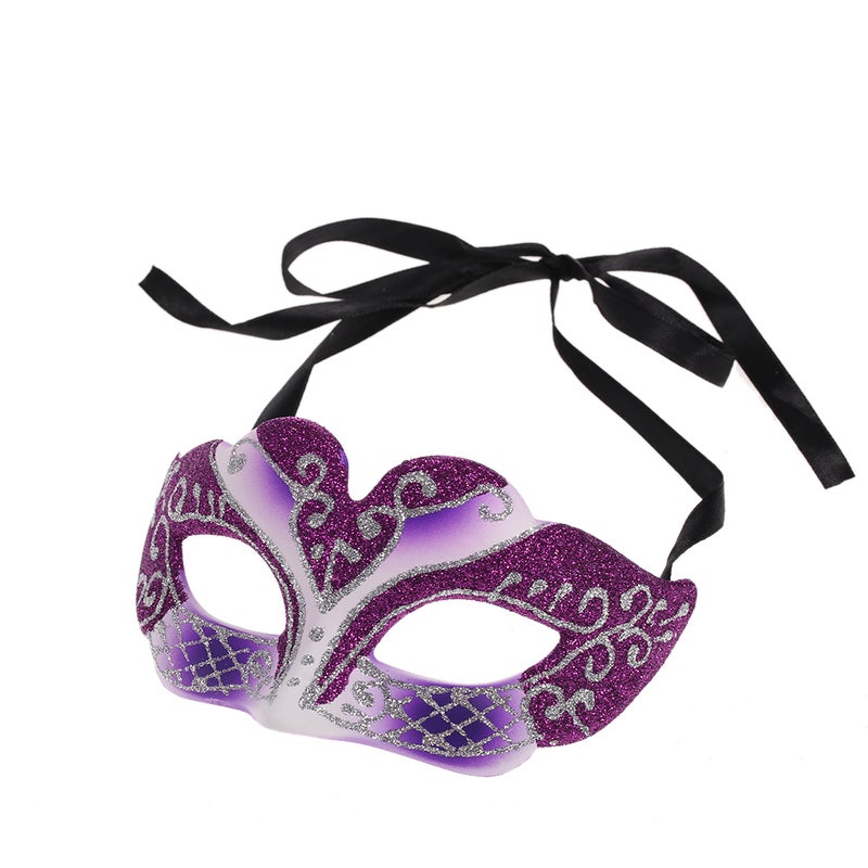 Sexy Plastic Phantom Half Mask Halloween Masquerade Ball Mask with Glitter Decoration - Image 1