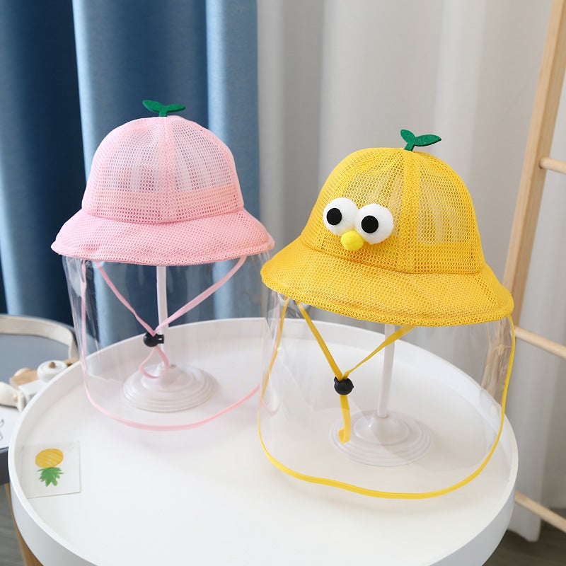 قبعة الأطفال المضادة للرذاذ رقيقة للأولاد والبنات قبعة صياد قابلة للفك لحماية الوجه من الوباء ماسك للأطفال - Image 3