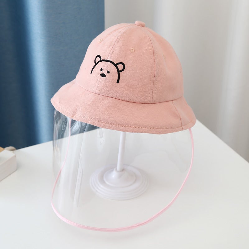 قبعة الأطفال المضادة للرذاذ رقيقة للأولاد والبنات قبعة صياد قابلة للفك لحماية الوجه من الوباء ماسك للأطفال - Image 4