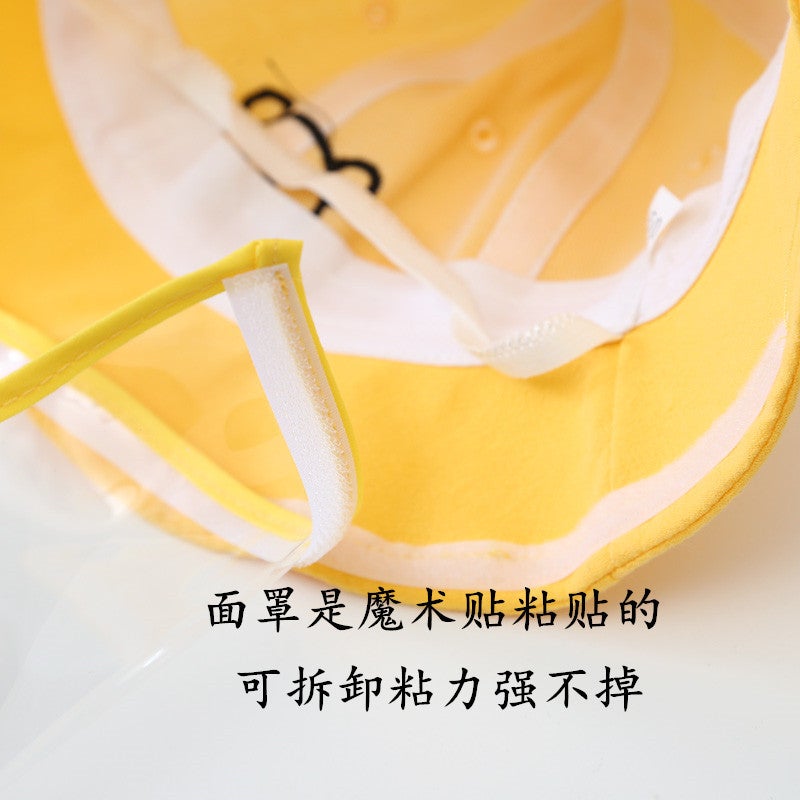 قبعة الأطفال المضادة للرذاذ رقيقة للأولاد والبنات قبعة صياد قابلة للفك لحماية الوجه من الوباء ماسك للأطفال - Image 5