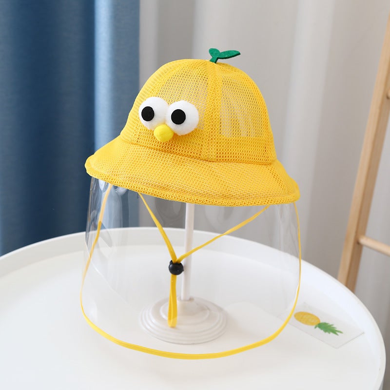قبعة الأطفال المضادة للرذاذ رقيقة للأولاد والبنات قبعة صياد قابلة للفك لحماية الوجه من الوباء ماسك للأطفال - Image 1