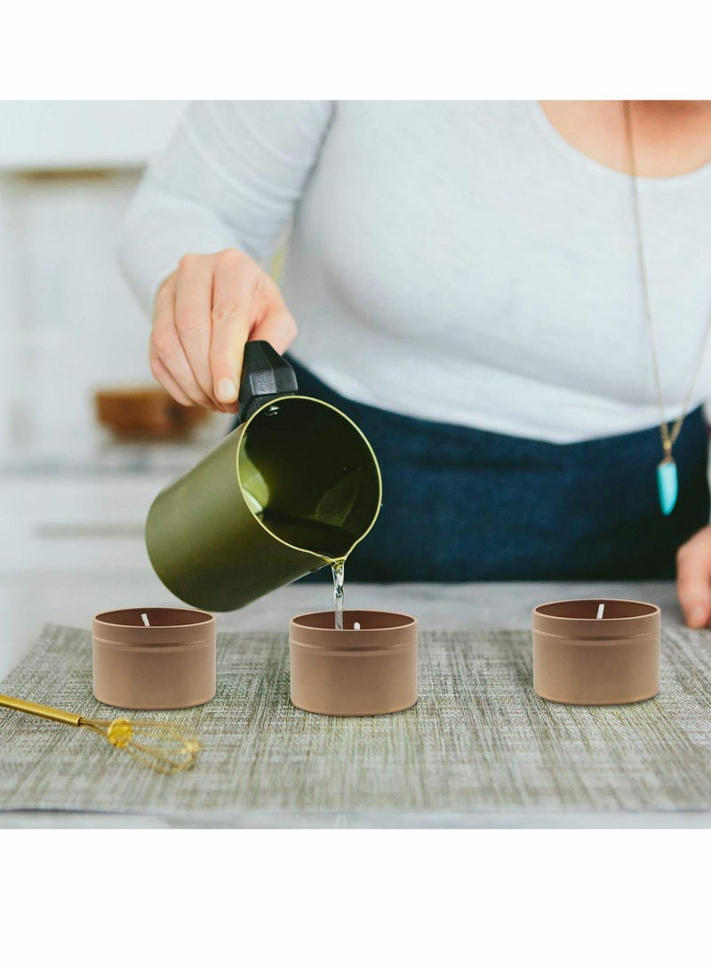 Excefore Candle Tins Metal Tins, 12 Pcs 4 oz Metal Tins Candle Jars Candle Containers Candle Tins Empty Candle Jars for Making Candles, Arts & Crafts, Dry Storage, Party Favors and More (Rose Gold) - Image 3