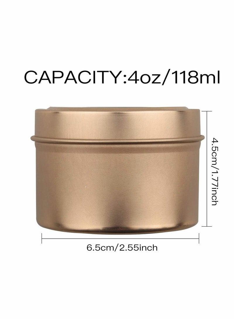 Excefore Candle Tins Metal Tins, 12 Pcs 4 oz Metal Tins Candle Jars Candle Containers Candle Tins Empty Candle Jars for Making Candles, Arts & Crafts, Dry Storage, Party Favors and More (Rose Gold) - Image 4