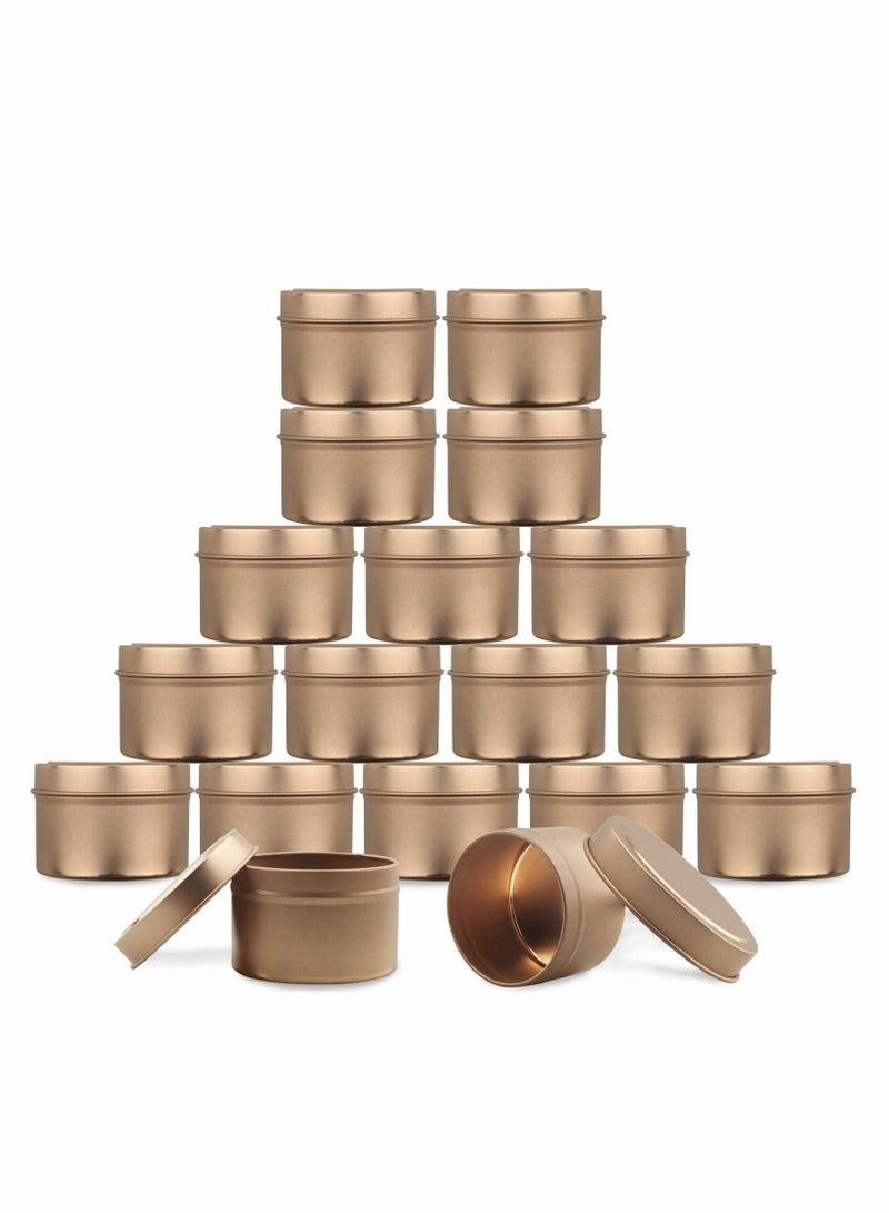 Excefore Candle Tins Metal Tins, 12 Pcs 4 oz Metal Tins Candle Jars Candle Containers Candle Tins Empty Candle Jars for Making Candles, Arts & Crafts, Dry Storage, Party Favors and More (Rose Gold) - Image 1