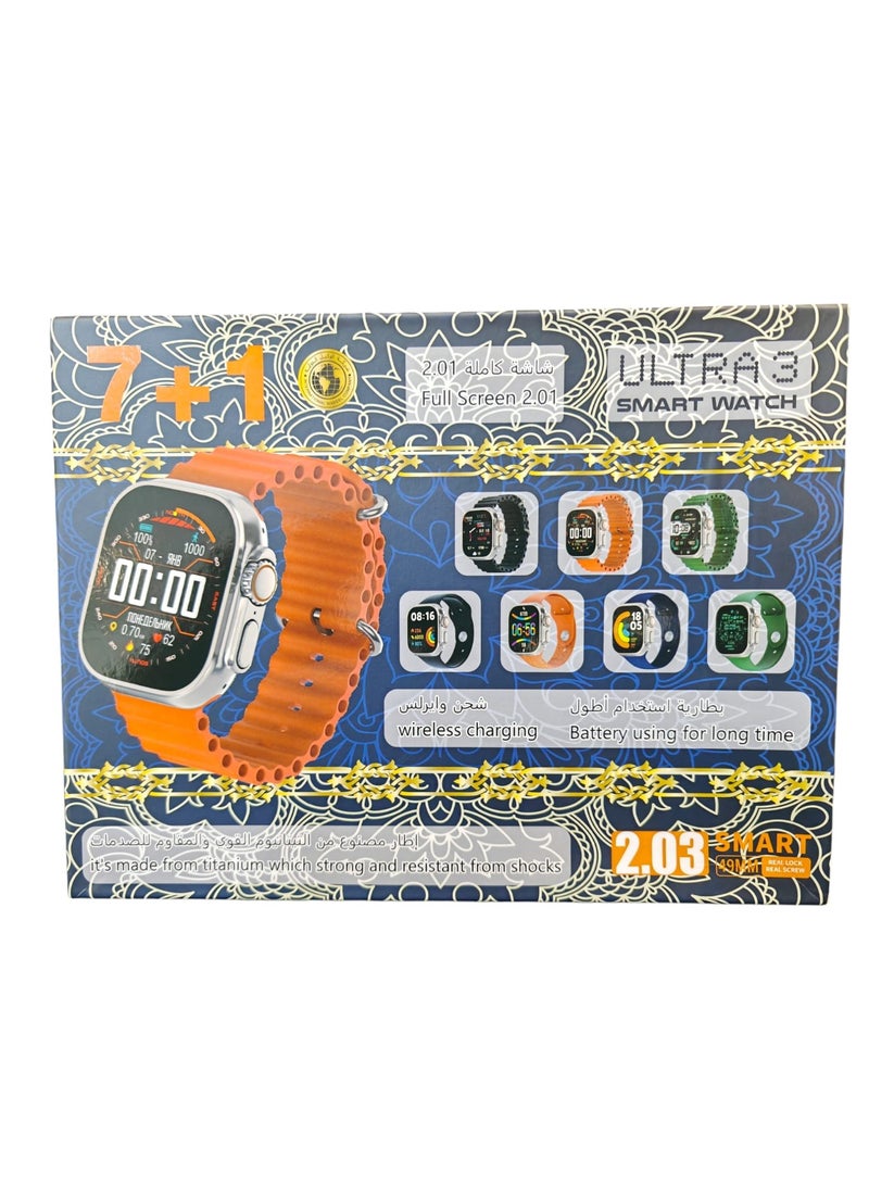 Smart Watch Ultra3 Health Fitness Tracker Sport Watch 49MM -Multicolour  - Image 4