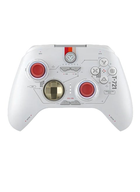 Wireless Controller, Compact And Portable RGB Lighting PC Controller, Enhanced Gaming Controller With Hall Linear Trigger For Windows PC, Android, Steam And Switch, (1pc White)