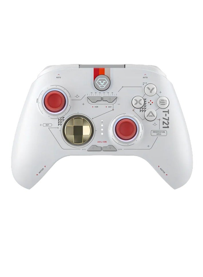 Wireless Controller, Compact And Portable RGB Lighting PC Controller, Enhanced Gaming Controller With Hall Linear Trigger For Windows PC, Android, Steam And Switch, (1pc White)