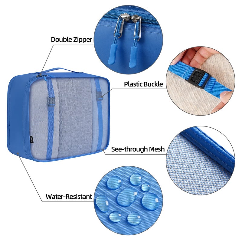 BAGAIL 10 Set Packing Cubes Various Sizes Packing Organizer for Travel Accessories Luggage Carry On Suitcase (10-Blue) - Image 5
