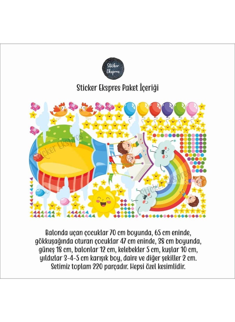 Sticker Express Book Kids Flying in Balloons Kindergarten School Children's Room Nursery Wall Door Glass Sticker Set - pzsku/ZDB56BF96CB7B19D7B777Z/45/_/1725722107/4d742949-c21e-4af9-9504-68a19b8c3b90