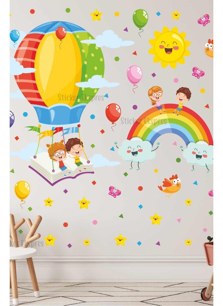 Sticker Express Book Kids Flying in Balloons Kindergarten School Children's Room Nursery Wall Door Glass Sticker Set - pzsku/ZDB56BF96CB7B19D7B777Z/45/_/1725722173/19333b40-1609-42c0-82f9-9990e4a35dca