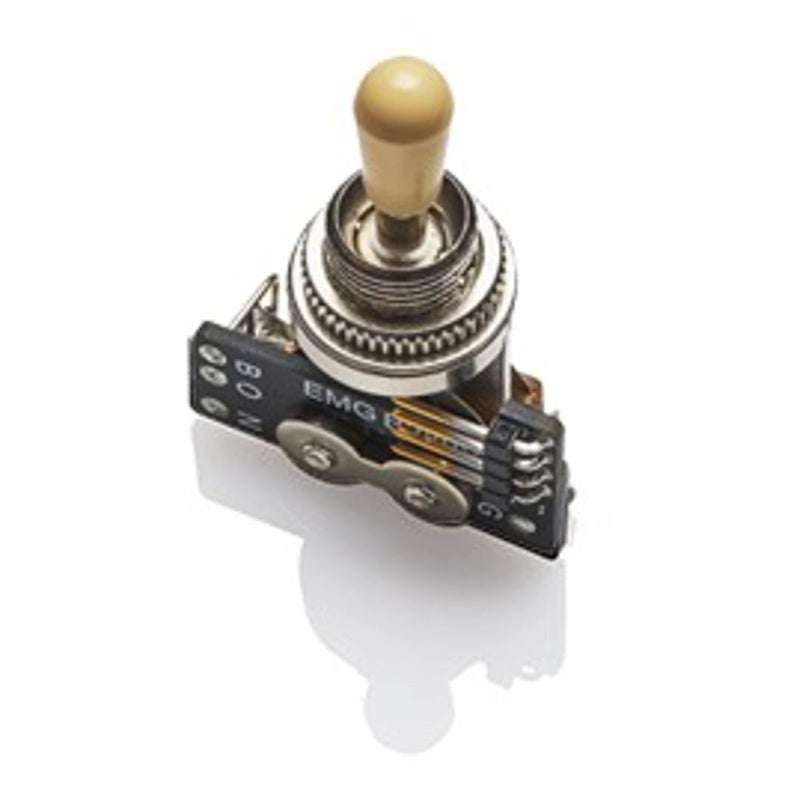 Emg مفتاح تبديل 3-طرق B289 - زر عاجي لمحدد البيك أب للغيتارات الكهربائية على طراز جيبسون™ | كابلين للتوصيل (قصير/طويل) | زر عاجي - Image 1