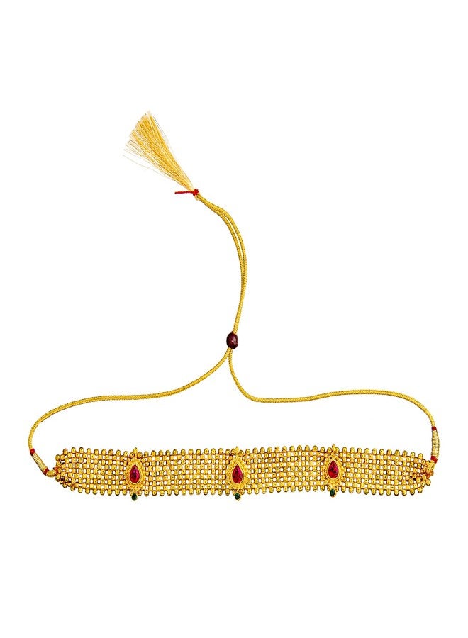 Bodha Traditional IndianGold Plated Stylish Traditional Ethnic Thushi Choker Necklace Jewellery Set for Women (SJN_98) - Image 2