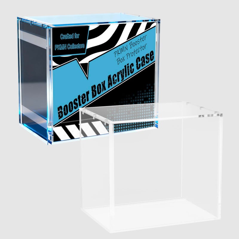 Botyboty PKMN Booster Box Acrylic Case Magnetic Ultra Thick 8mm 5mm Acrylic Booster Box Protector Case Clear Display Stackable Hard Compatible with PKMN Booster Boxes with Strong Magnets Easy Top Loading - Image 2