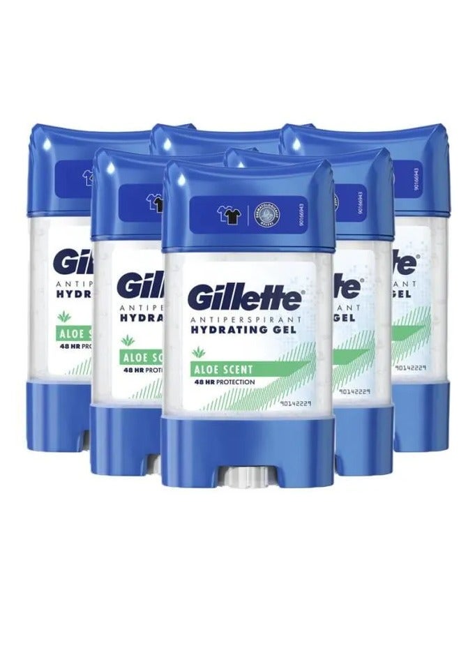 Gillette Antiperspirant Hydrating Gel Aloe Scent pack of 6
