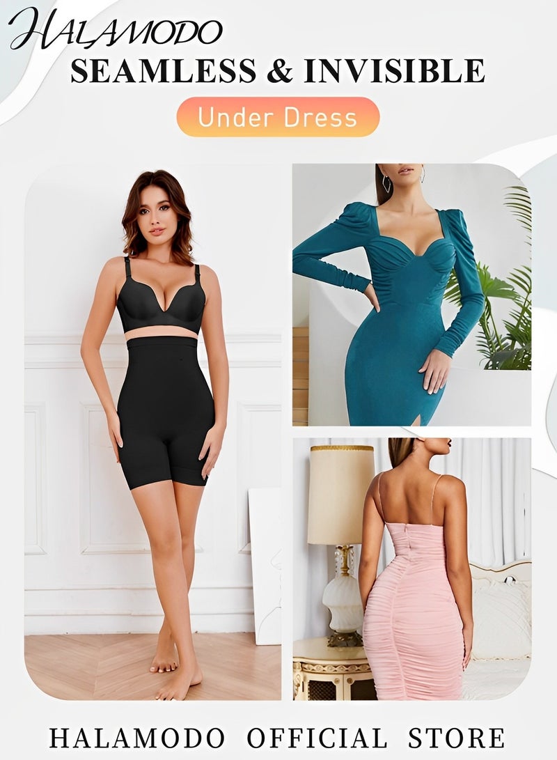 هالامودو شورت نسائي قصير بدون درزات للملابس الداخلية للأولاد، شورت داخلي مضاد للاحتكاك، شورت داخلي لتنحيف الفخذين لليوجا وركوب الدراجات - Image 2