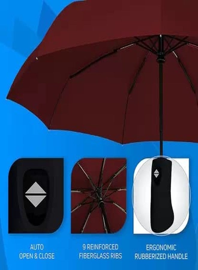 Being One Umbrella Automatic Open Travel Umbrella with Wind Vent, Umbrella for girls, Umbrellas for rain-(Auto Open and Close) (Red) - Image 2