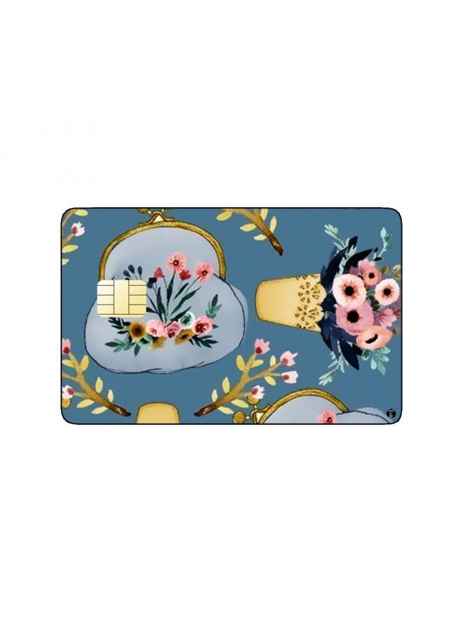 RKN PRINTED BANK CARD STICKER Beautiful Colorful Flowers Drawing - Image 2