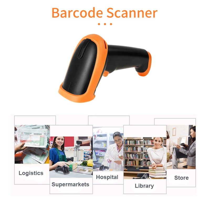 2.4G Wireless 1D 2D Barcode Scanner USB Wireless Bar Code Reader Handheld Scanner Manual Trigger Scanning Support Paper Code Screen Code Compatible with Windows 7/8/10/XP System for Supermarket - Image 4
