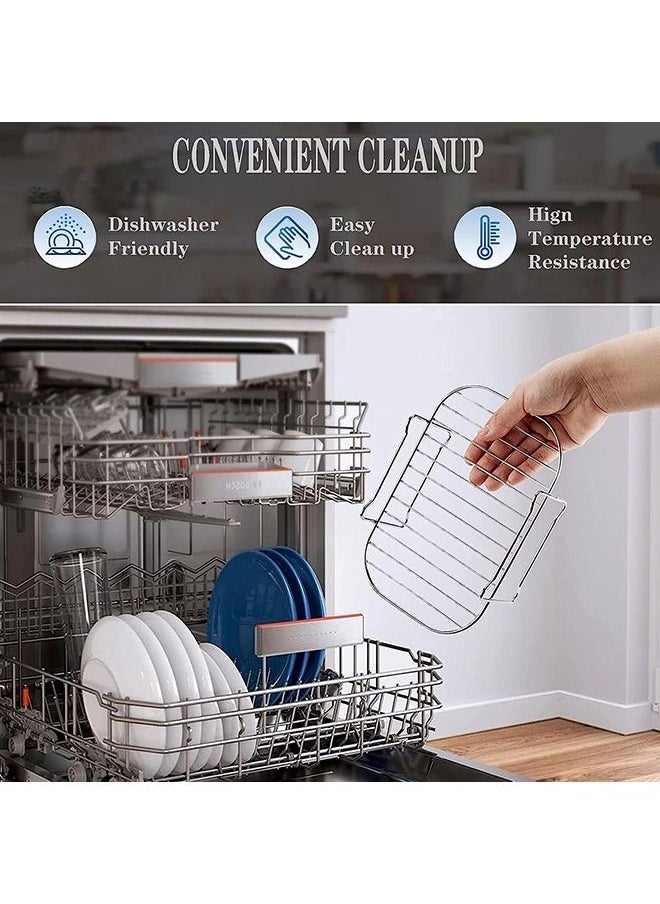 Arabest - 2 Pack Air Fryer Rack Air Fryer Accessories Compatible with Ninja Food Dual Zone Air Fryer [af300uk] [af400uk] 304 Stainless Steel - Image 1