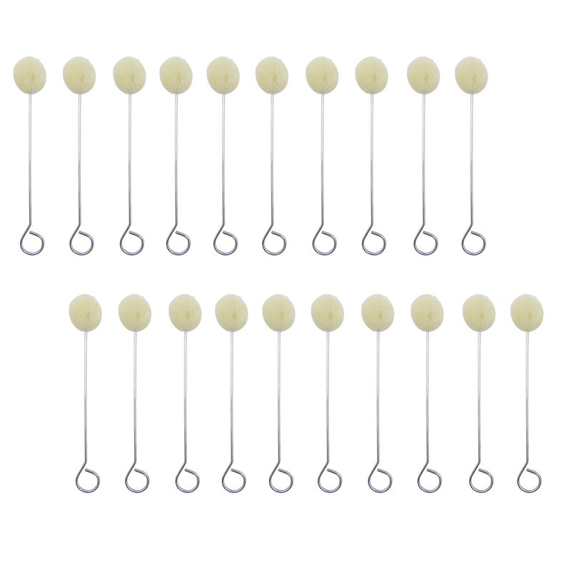 50 Packs Wool Daubers Glue Daubers Ball Brush Leather Dye Tool Leather Dye Dauber Dyeing Applicator with Metal Handle for DIY Crafts Projects