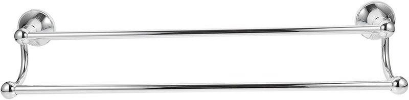 Brass Double Towel Bar With Mounted Shelf Chrome Plated Multifunctional Bathroom Kitchen Holder - Image 2