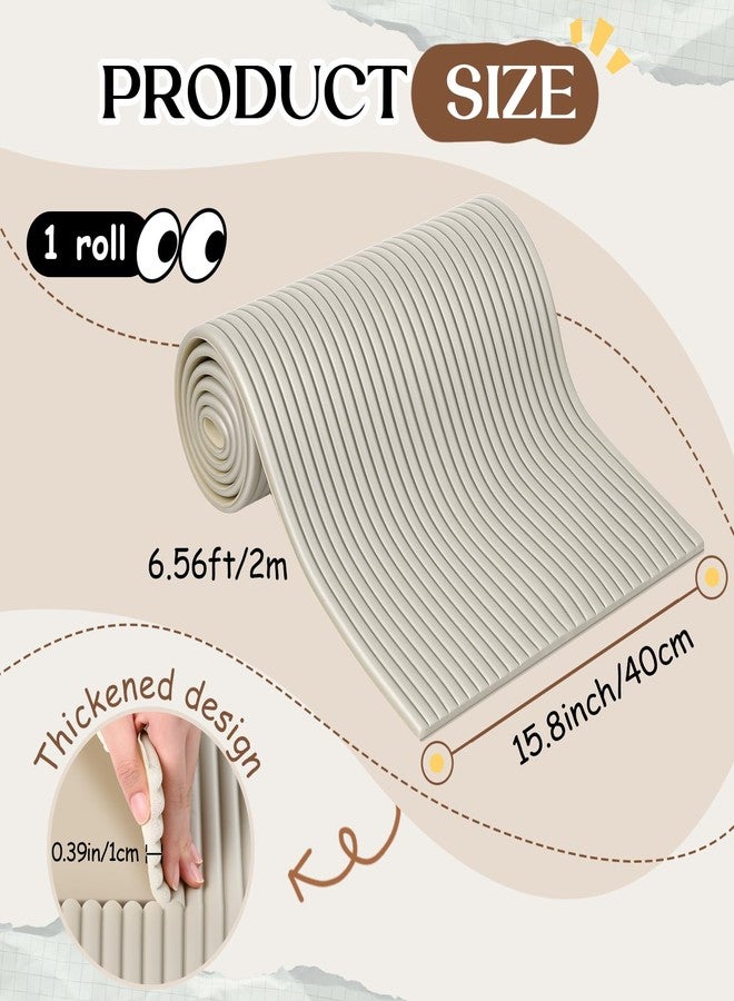 Fiwochic 15.8 x 78.7 Inch Padded Wall Panels Upholstered 3D Anti Collision Wall Padding Self Adhesive Headboard for Bedroom Kids Autism Playroom Living Room(Light Gray) - Image 2