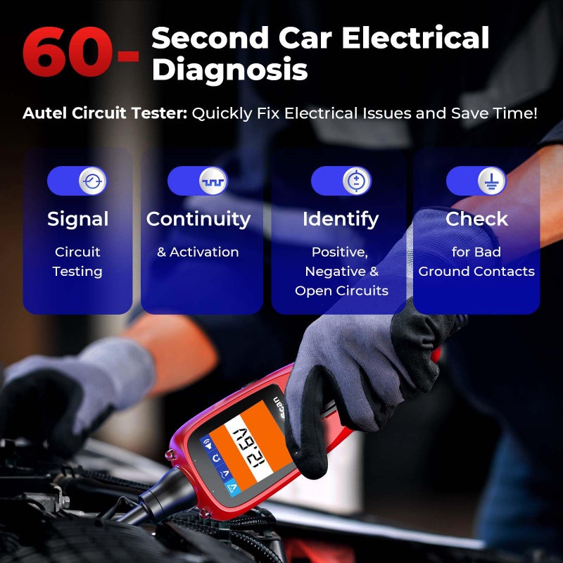 Autel PowerScan Automotive Circuit Tester: 2026 Power Circuit Probe Tool, 12-24V Electrical Short Open Breaker Circuit Finder, AC/DC Current Resistance, Duty Cycle, 20FT Extension Cord for All Cars - Image 3