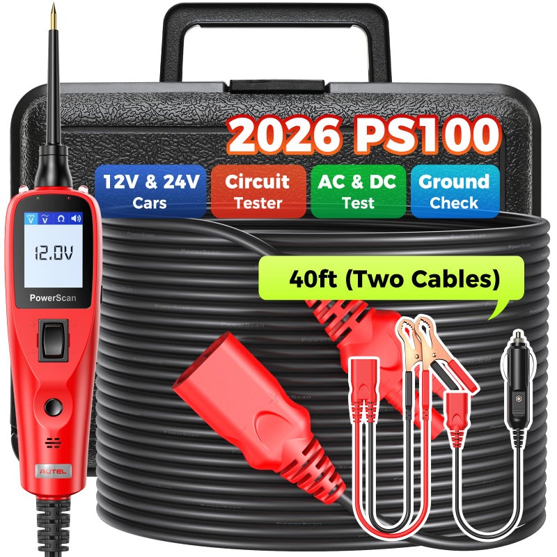 Autel PowerScan Automotive Circuit Tester: 2026 Power Circuit Probe Tool, 12-24V Electrical Short Open Breaker Circuit Finder, AC/DC Current Resistance, Duty Cycle, 20FT Extension Cord for All Cars - Image 1