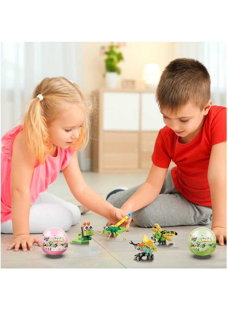 Excefore Animals Building Blocks, Party Favors for Kids, 12 in 1 Animals Building Blocks Sets for Boys Girls, Kindergarten Children's Gacha Ball Gift, Mini Insect Animals Toys for Kids - Image 4