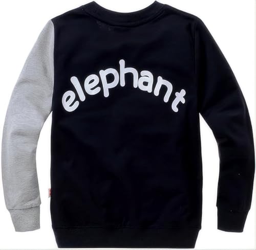 CM-Kid Little Boys' Elephant Long Sleeve T-shirt Cartoon Head Sweatshirt, Black, 3T - Image 2