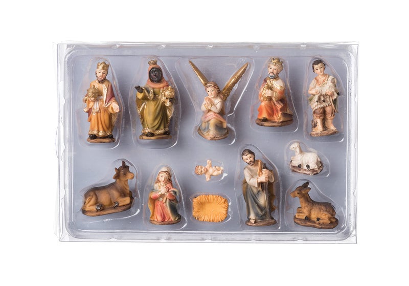 Roman  Mini Nativity 12PC Set 2 H Christmas Collection Resin and Stone Mix Nativities Inspirational Durable Long Lasting Beautifully Detailed