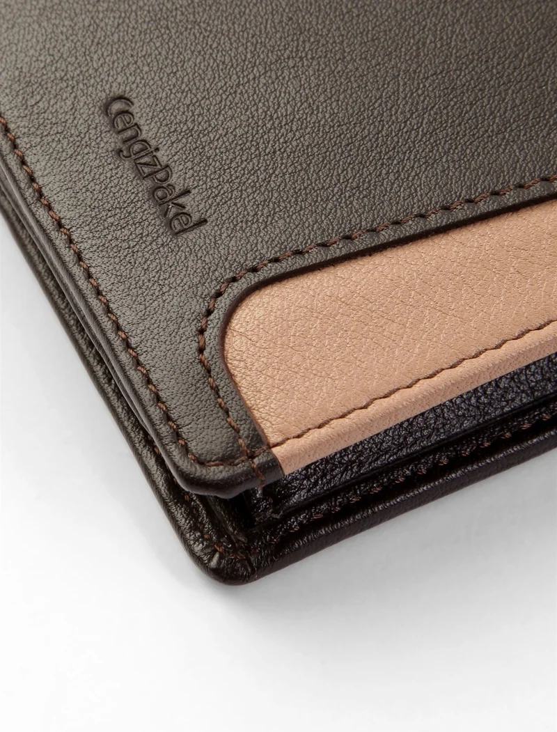 جنكيز باكيل Cengizpakel Genuine Leather Men's Wallet 13681-BROWN-EARTH