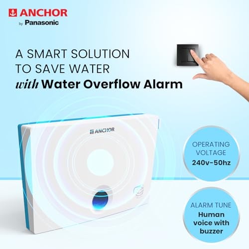 Anchor by Panasonic Water Tank Overflow Alarm Bell, Human Voice with Buzzer Water Tank Alarm Bell (White, 38908N) - Image 3