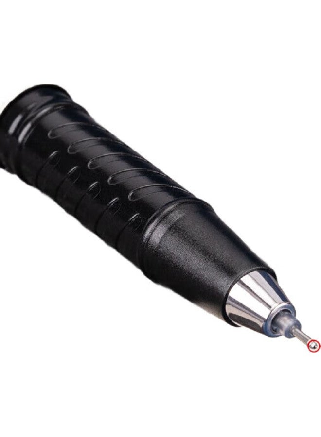 Deli Business-Style Retractable Gel Pen, Carbon Ink, Colorful Barrel, Signature Pen, 0.38Mm Full Needle Tube, Office Pen, Black, 12 Pens/Box, S46 - Image 3
