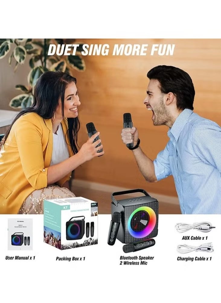 TIGER SD-508 Home & Outdoor Portable Bluetooth Speaker – With Dual Wireless Microphones, Powerful Sound, Long Battery Life, IPX6 Waterproof, Ideal for Parties, Karaoke, and Outdoor Activities..  - Image 5