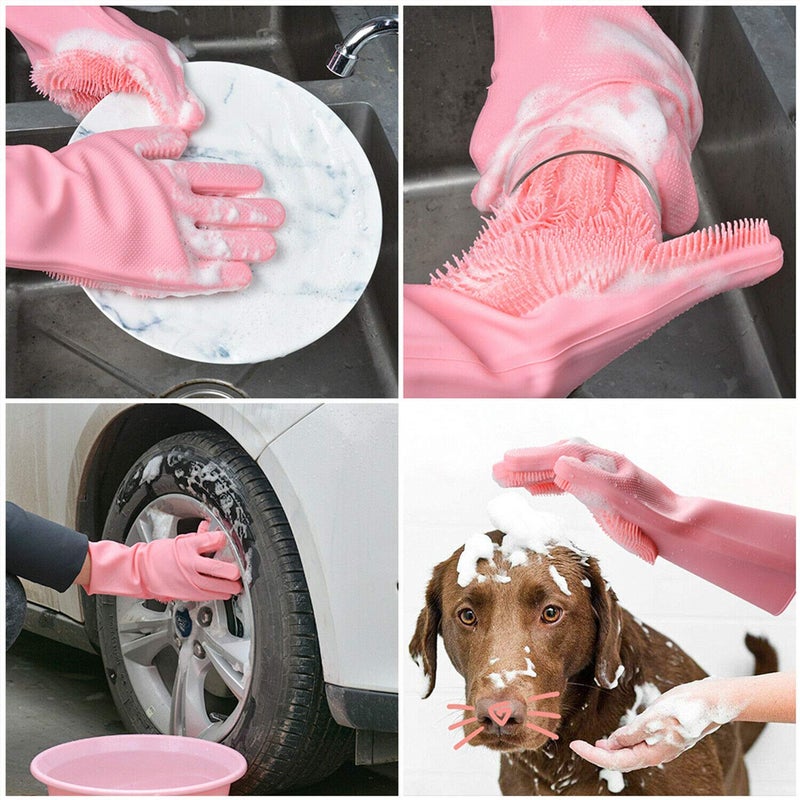 IONIX Silicone Hand Gloves, Gloves for Dish Washing, Kitchen gloves, Gloves for Cleaning, Pack of 01 - Image 2