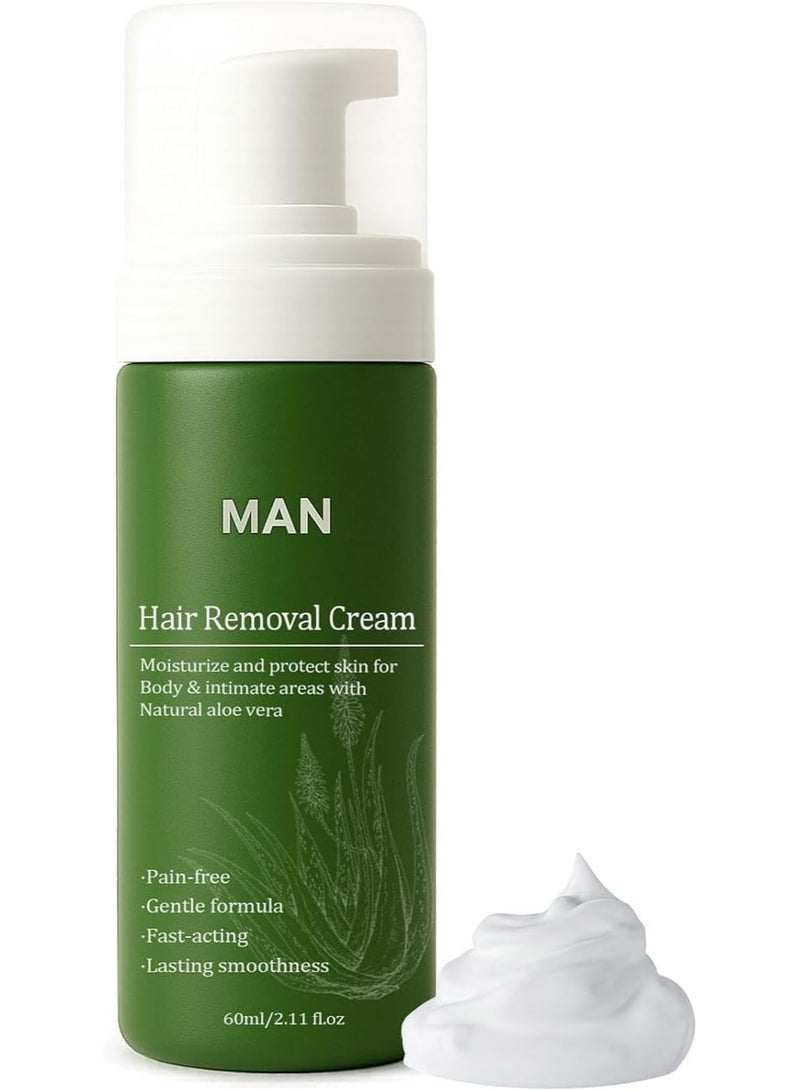 LBOYLOVE® Botan Man Hair Removal Cream, with Natural Aloe Vera – Men's No-Shave Hair Removal Spray for Face, Body & Intimate Areas