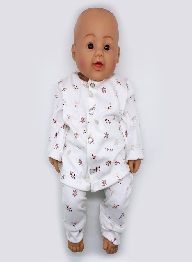 Trender Unisex Organic Cotton Front open T-Shirt Pyjama Set For New Born Baby Boys & Girls - White (for 18-24 Month) - Image 3