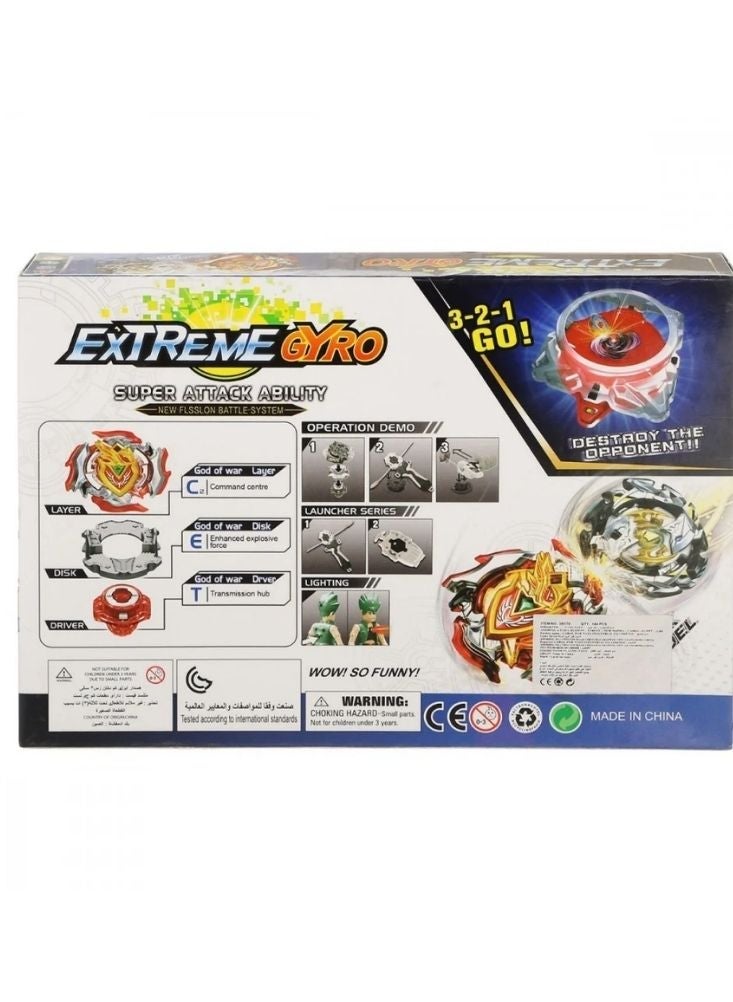 Gyro Extreme Gyro Storm Attack Battle Set with Launcher & Action Figure – High-Speed Spinning Top Combat Toy for Kids, Beyblade Style Arena Play - Image 2