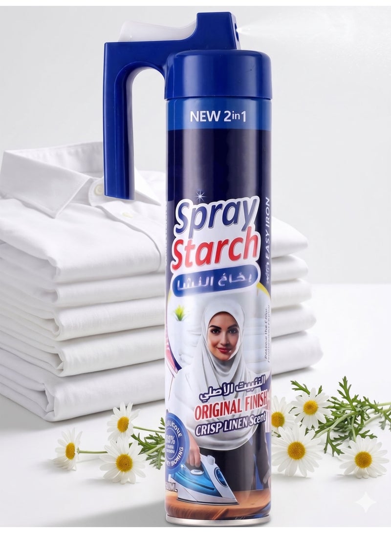 Spray Starch 500ML Original Finish, Fabric Ironing Spray for Clothes, Crisp Finish, Wrinkle Remover & Crisp Linen Scent - Image 1