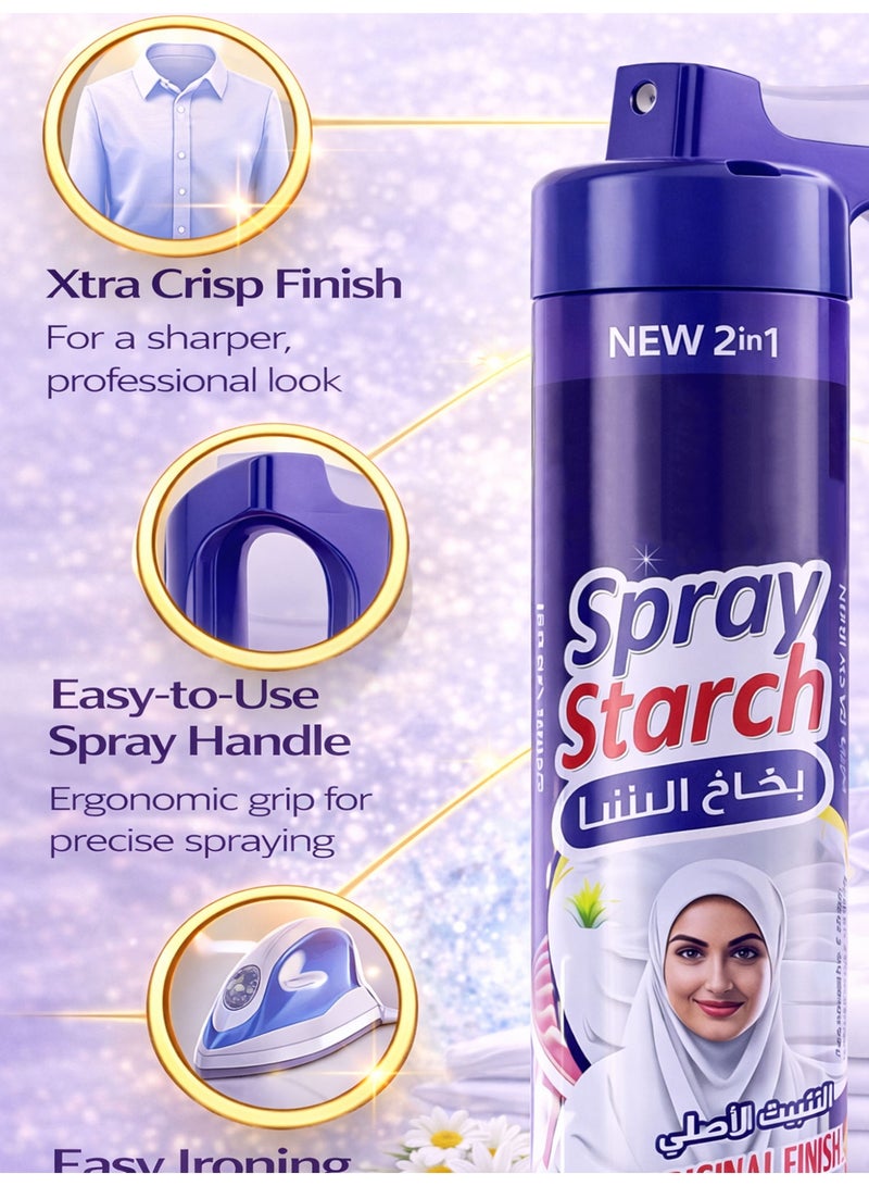 Spray Starch 500ML Original Finish, Fabric Ironing Spray for Clothes, Crisp Finish, Wrinkle Remover & Crisp Linen Scent - Image 3