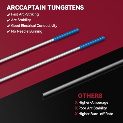 ARCCAPTAIN TIG Welding Tungsten Electrode Blue 2% Lanthanated 10-Pack 1/16" x 7" (WL20/EWLa-2) - Image 2
