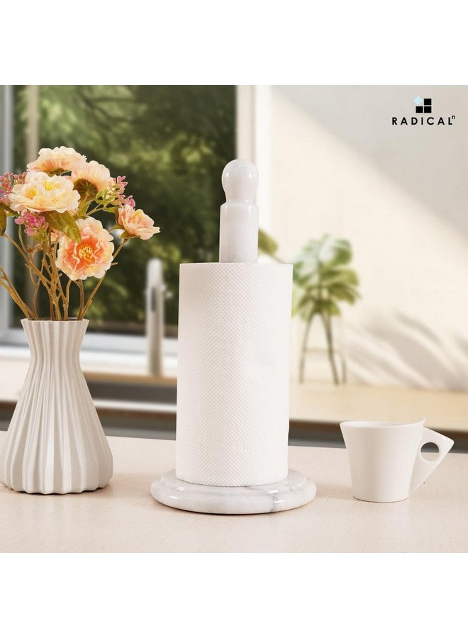 Radicaln Marble Paper Towel Holder 12.5" Inches White Handmade Decorative Home & Bathroom Décor, Ideal Stand for Paper Towels, Napkins, Toilet Paper, Kitchen Storage & Organization Essential - Image 2