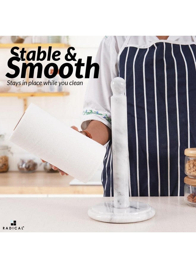 Radicaln Marble Paper Towel Holder 12.5" Inches White Handmade Decorative Home & Bathroom Décor, Ideal Stand for Paper Towels, Napkins, Toilet Paper, Kitchen Storage & Organization Essential - Image 4