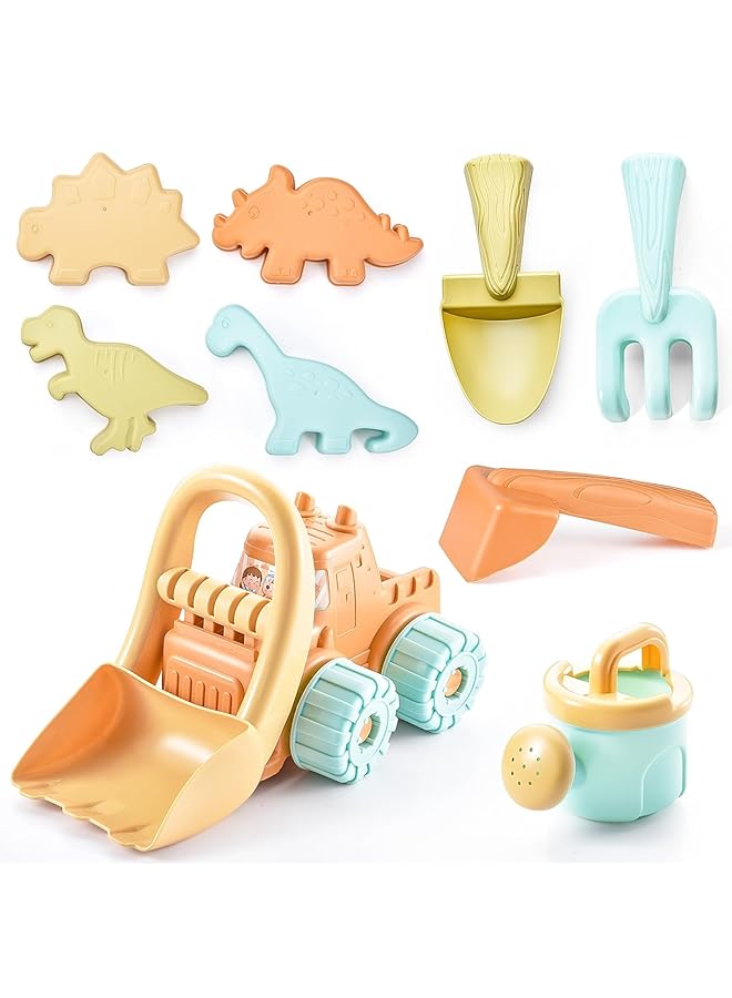 KASTWAVE Beach Toys For Toddlers With Mesh Bag，Sand Toy Sets Include Shovel Bulldozer Animal Dinosaur And Watering Can Molds，Ideal Outdoor Travel Toys Gifts For Baby Boys Girls Age 3 4 5 6+ - Image 1